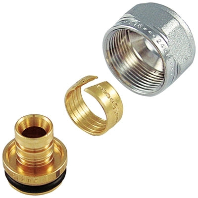 ADATTATORE CROMO PER TUBO MULTISTRATO- 16x2- TIEMM- pezzi 1