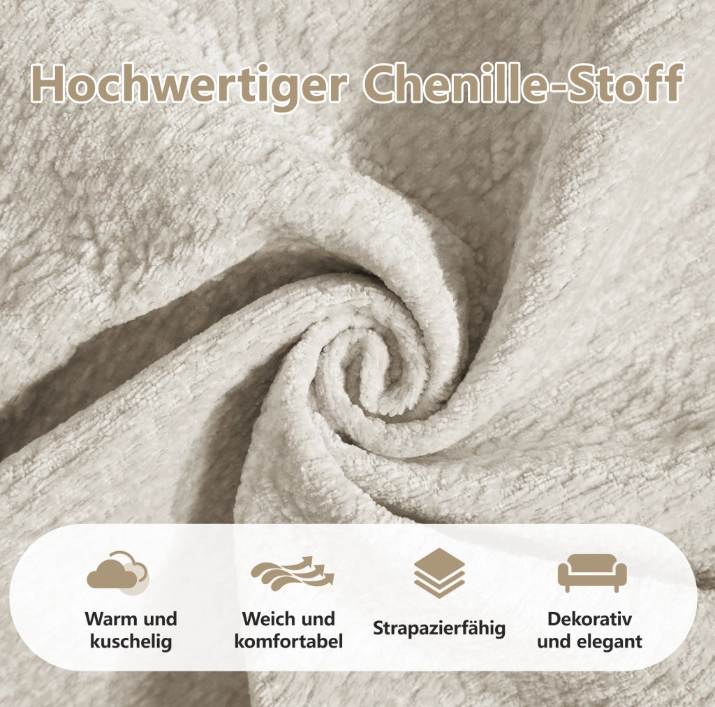 Divano modulare 260x149x90 cm in ciniglia; Light Khaki