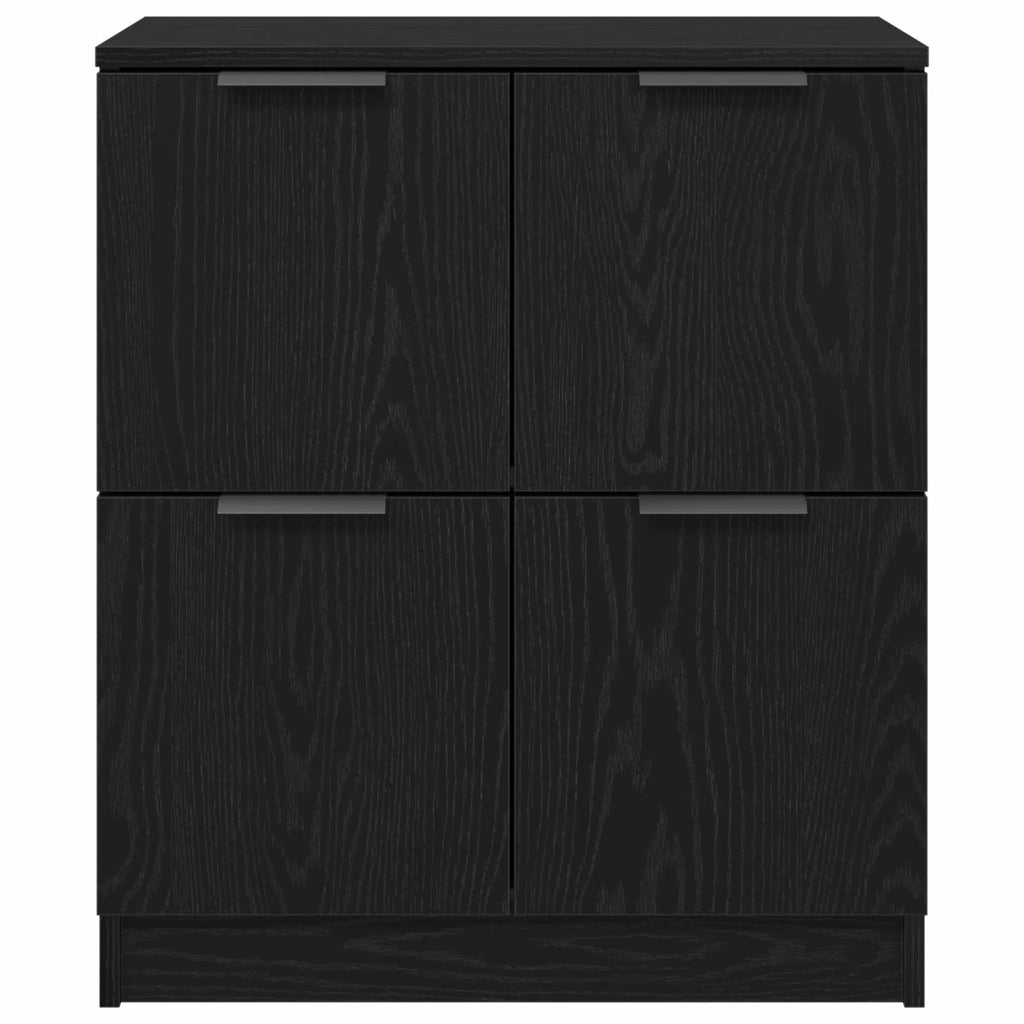 Credenza | Madia | Buffet da pranzo | Armadio da pranzo Rovere Nero 60 x 30 x 70 cm Legno multistrato