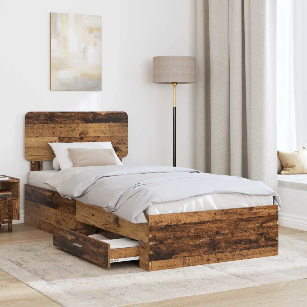 Struttura del letto con testiera Legno vecchio 100 x 200 cm 3412416