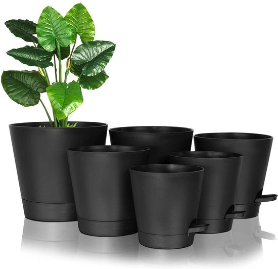 Set di Pannelli Autoirriganti per Piante - 6 pezzi - Nero - Materiale di Alta Qualità