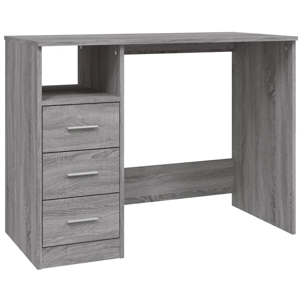 Scrivania Cassetti Grigio Sonoma 102x50x76 cm Legno Multistrato 823038