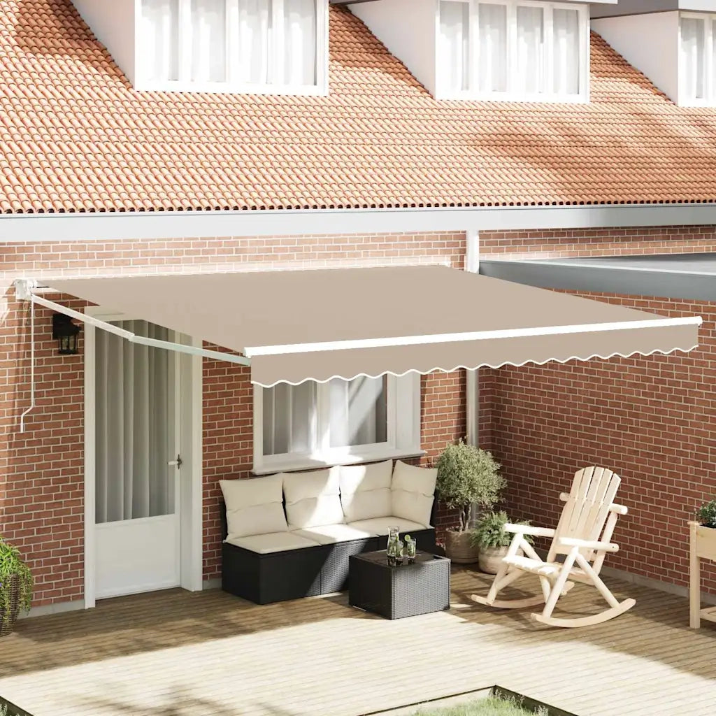 Tenda Retrattile Beige 400 × 300 cm Poliestere e Alluminio 3330616