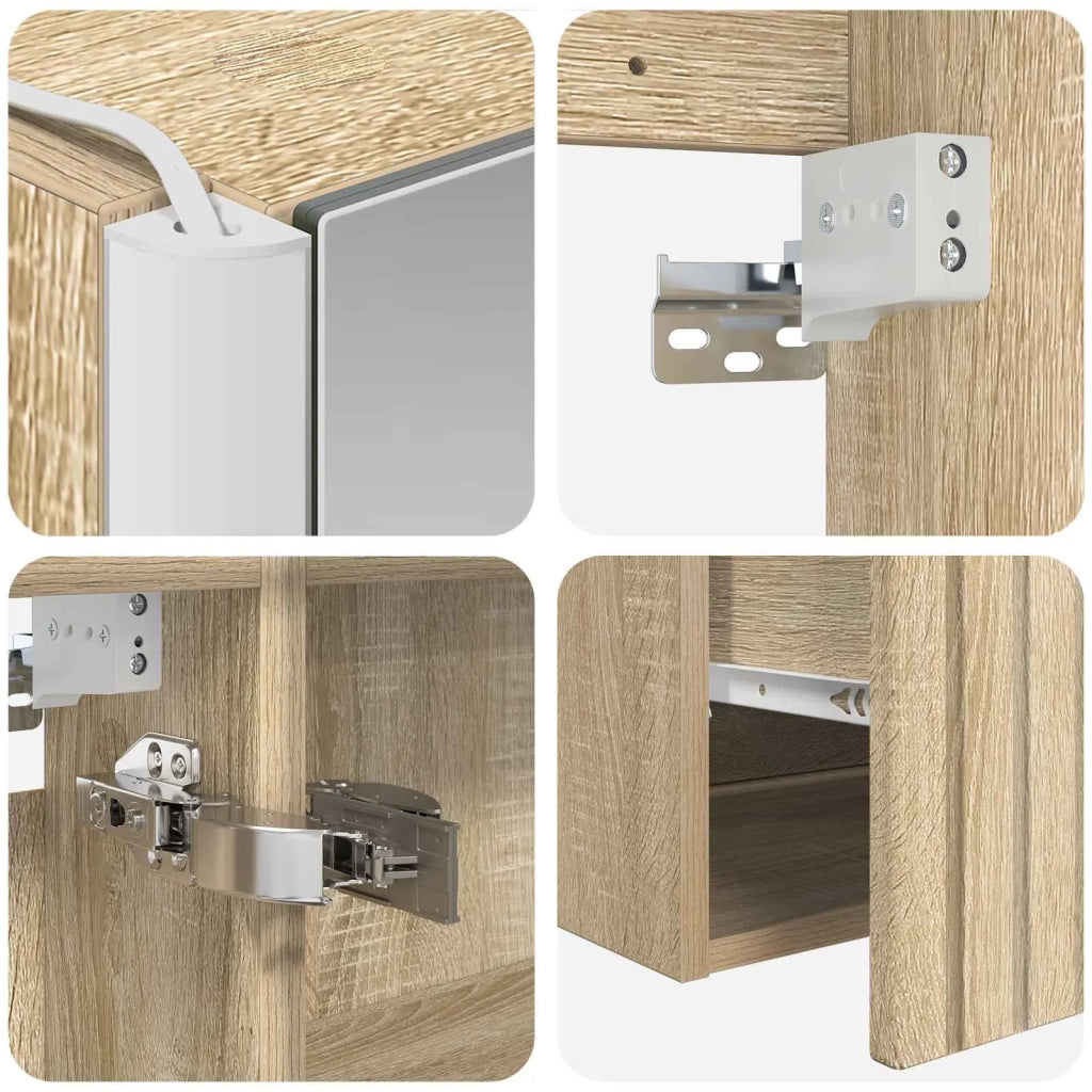 Set di Armadi da Bagno 4 pz Rovere Sonoma Legno ingegnerizzato 3406665