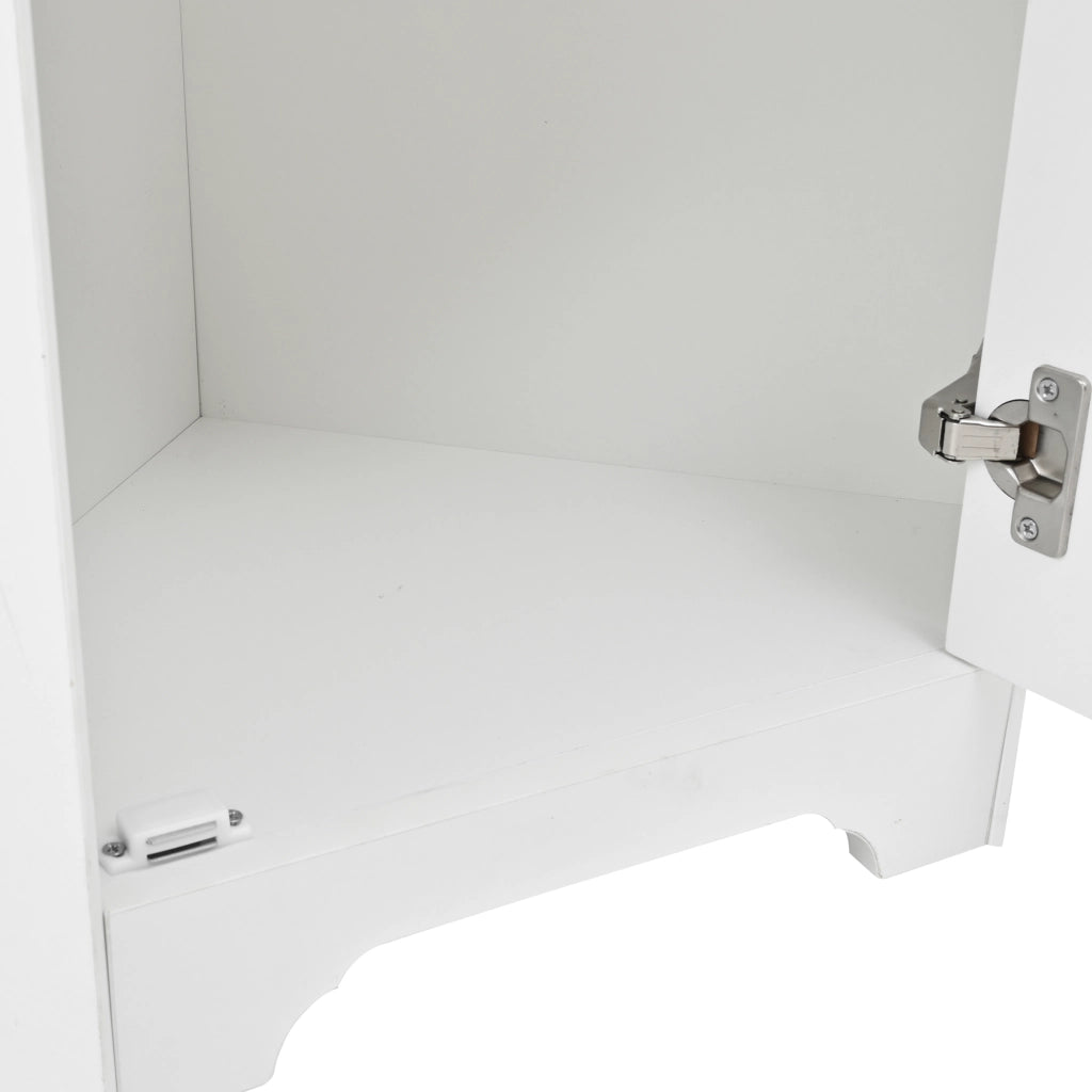 Mobile sottolavabo bagno a pavimento con lavabo in ceramica e vano contenitore, MDF bianco, 59 × 42,5 × 90,5 cm