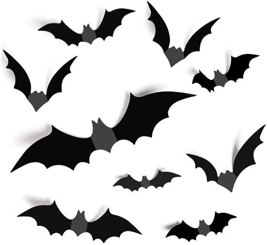 Decorazioni per Halloween 56 pezzi - Assortimento di Dimensioni - Materiale PVC - Per Esterno - Facile da Rimuovere - Decorazioni per Halloween