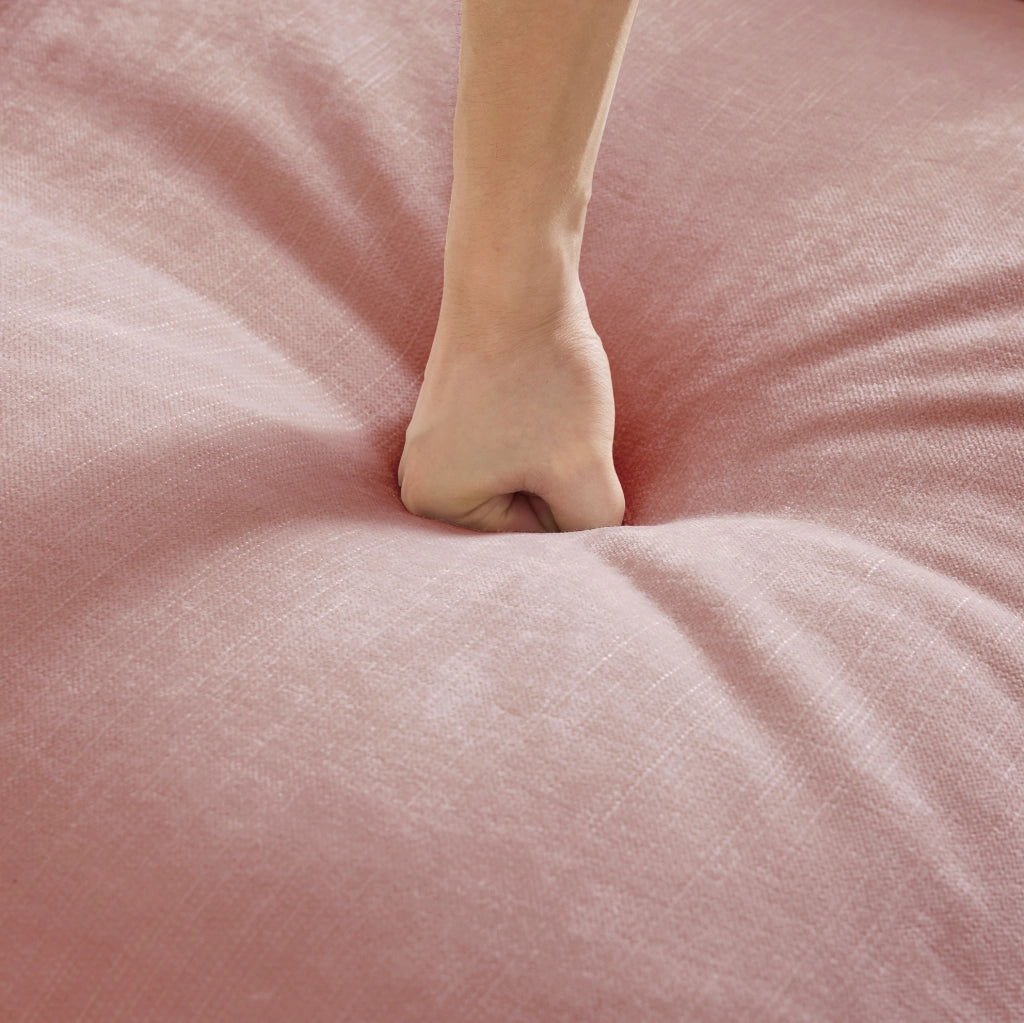 Pouf Windsor in Tessuto Chenille Rosa con Design Elegante e Versatile