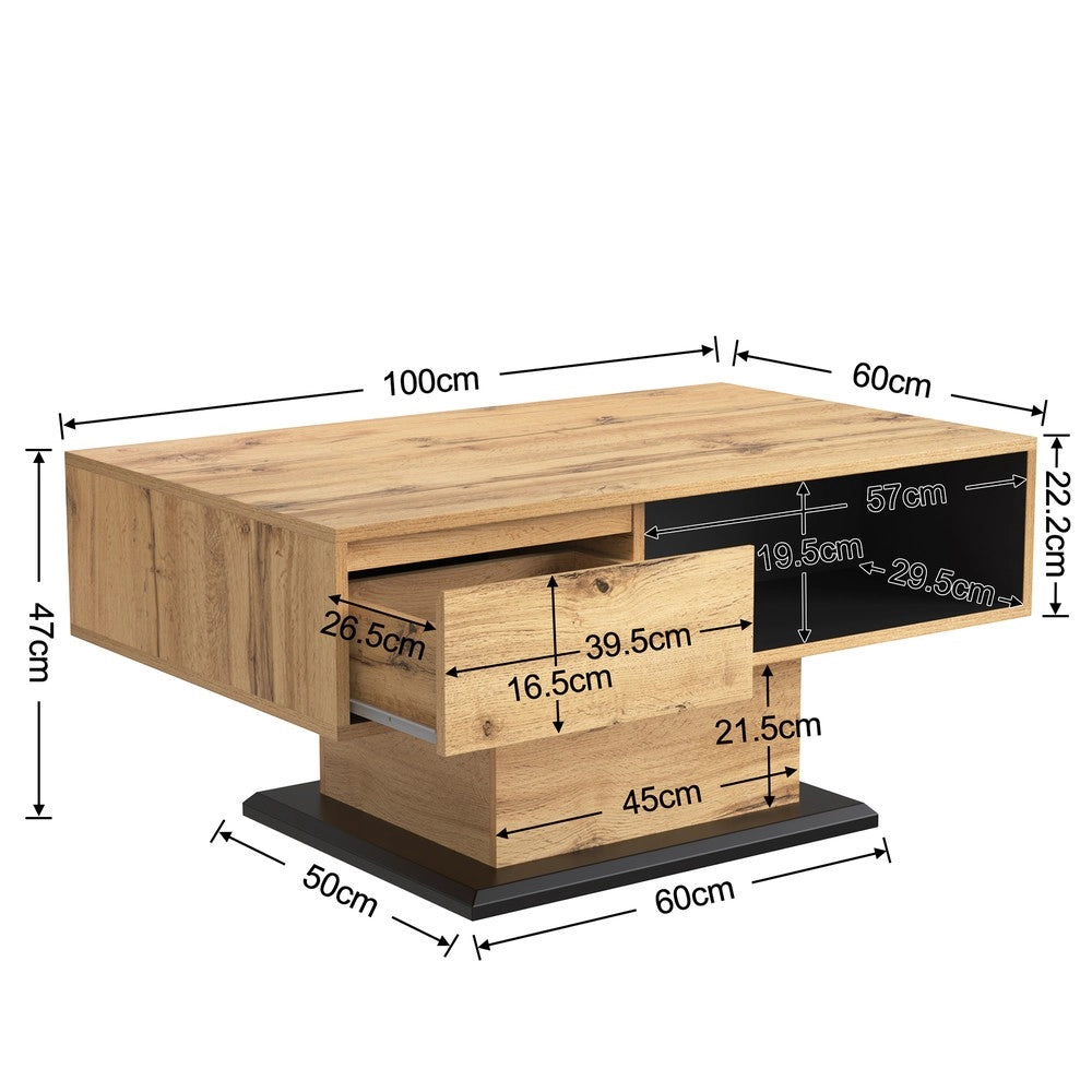 Tavolino da Caff¨¨ con Cassetto e Vano Contenitore ¨C MINIMAL ¨C Legno, Design Moderno