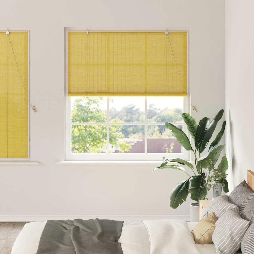 Tenda a rullo | Tenda avvolgibile Giallo 150 x 160 cm Bamb¨´