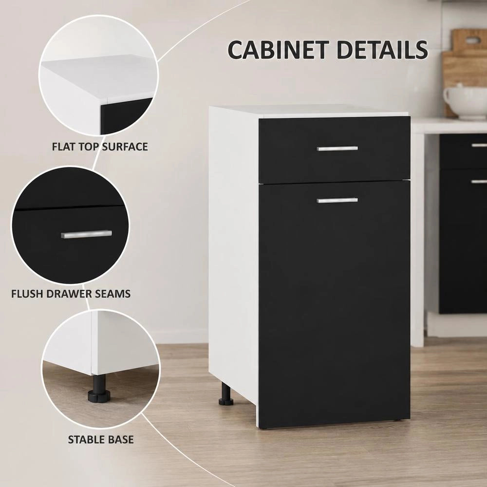 Drawer Unit Lyon Black 40x46x81.5 Cm Wood-based Material
