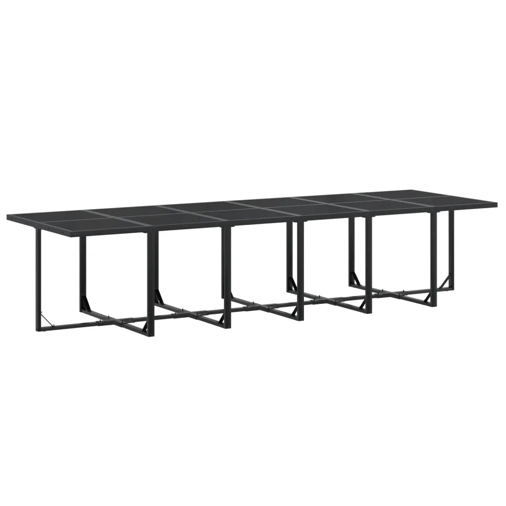 Set da Pranzo da Giardino 17 pz Nero in Textilene