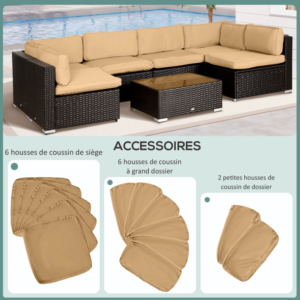 Set di 14 Federe Cuscini Divano Giardino ¨C Minimal ¨C Marrone