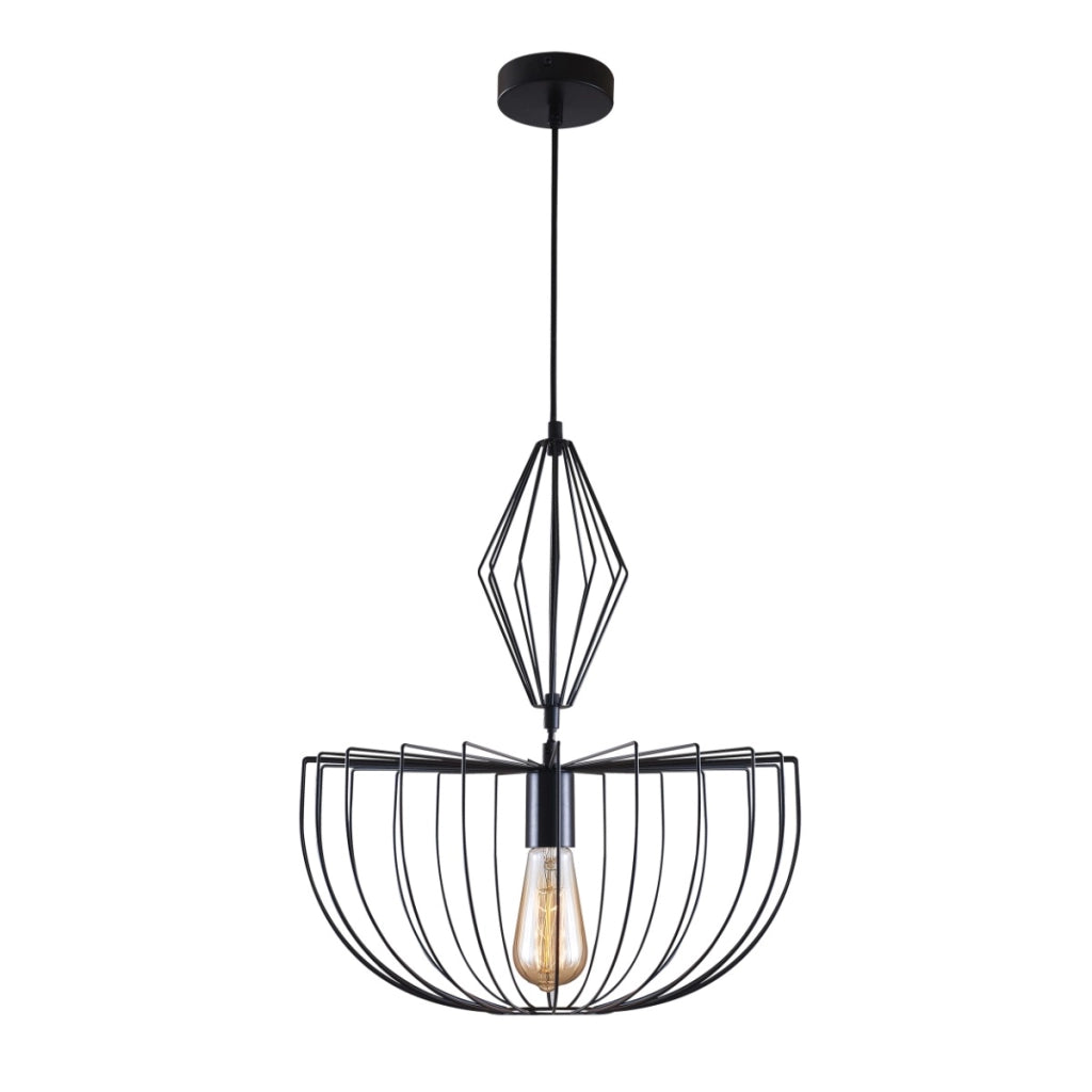 Lampada a sospensione loft nera Jasmina Ø40cm E27 Polux