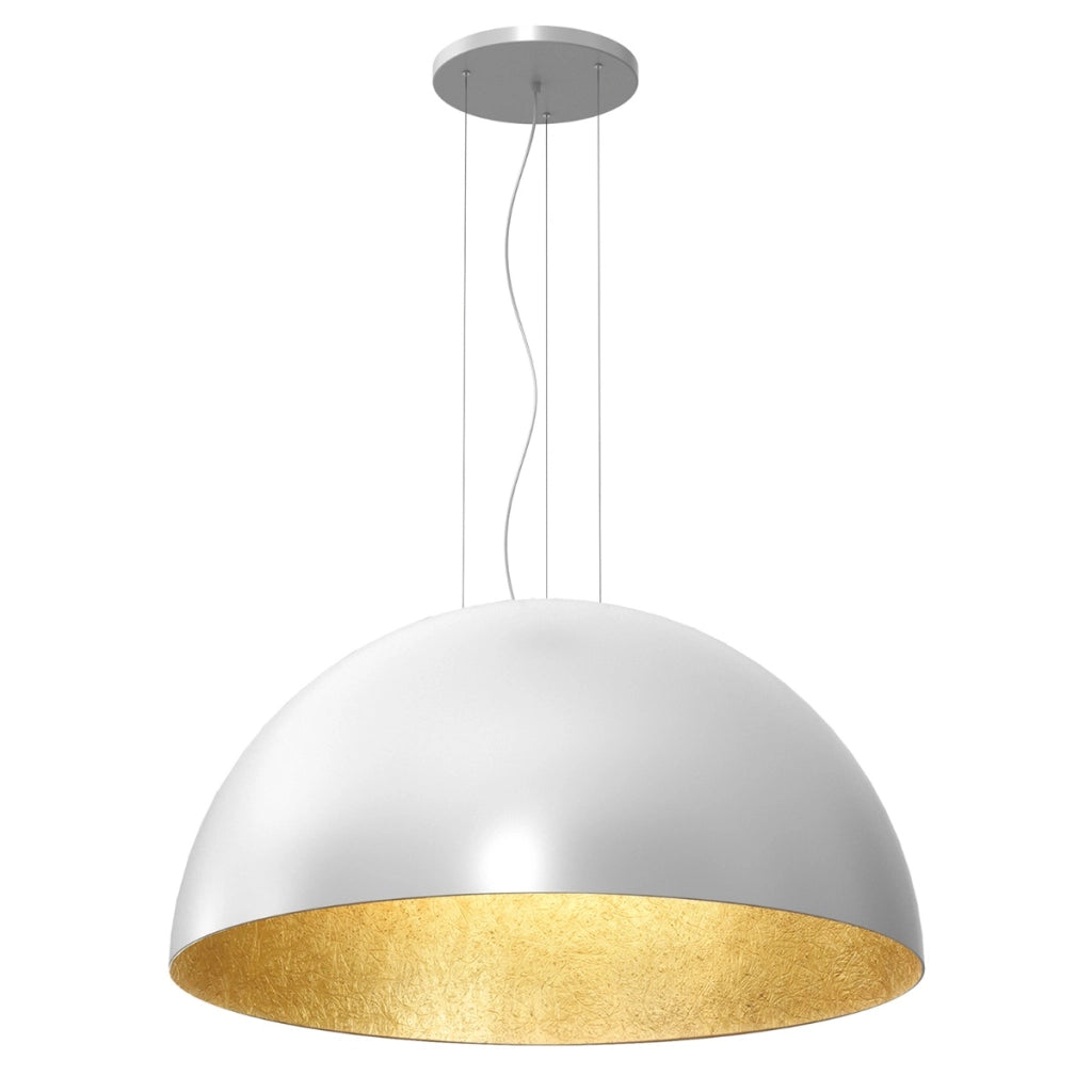 Lampada a sospensione Compo Ø100 bianca interno oro E27