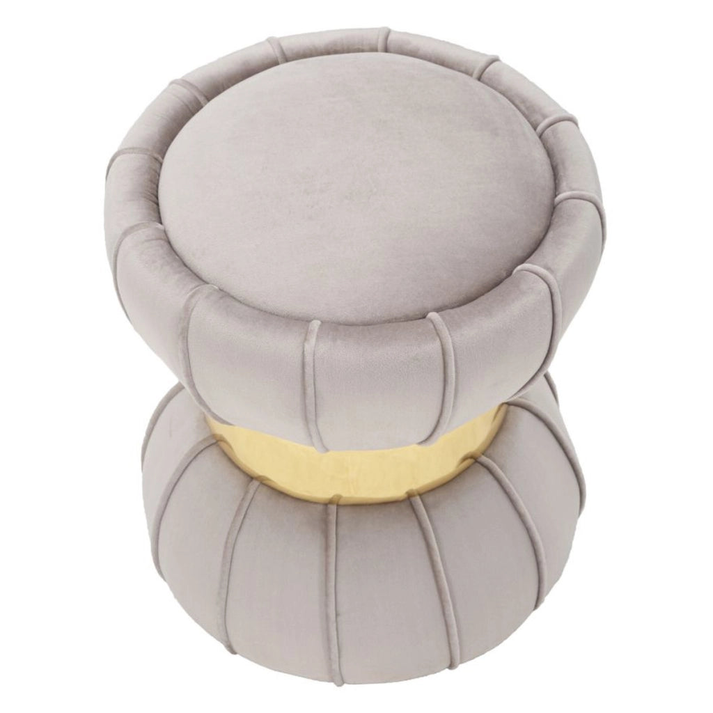 Pouf VKH359, Grigio, Tessuto, 40x40x44 cm