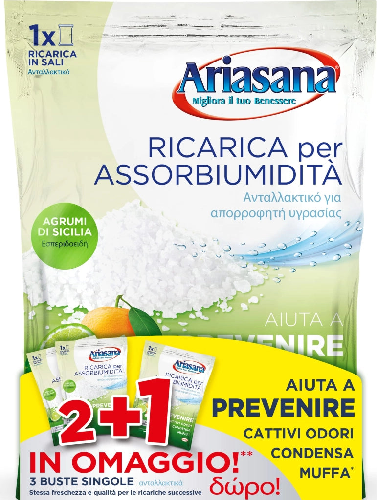 Ricarica Agrumi di Sicilia per Assorbiumidità Ariasana (2+1 Omaggio) 450
