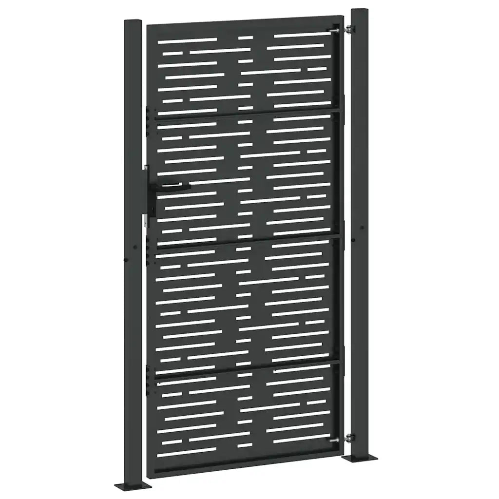 Cancello da giardino con blocco Nero 110 x 205 cm