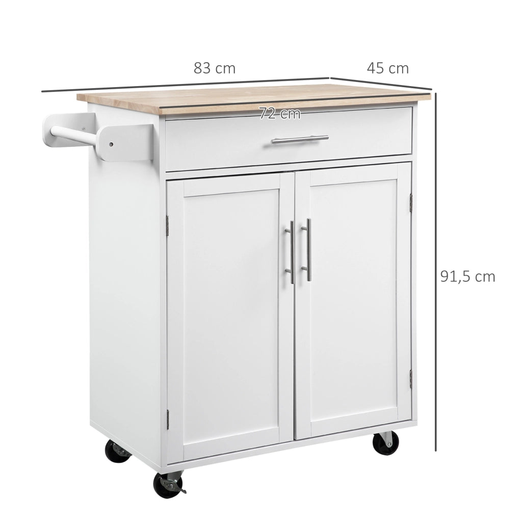 Carrello da cucina con cassetto e porta asciugamani ¨C Minimal ¨C bianco
