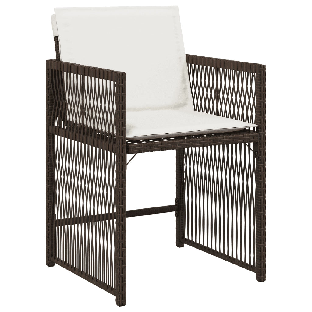 Set da Pranzo da Giardino 9pz con Cuscini Marrone in Polyrattan 3211677