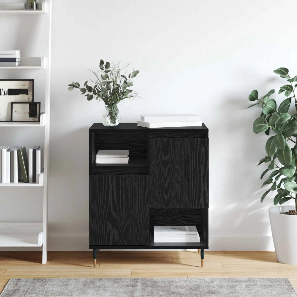 Credenza | Madia | Buffet da pranzo | Armadio da pranzo Rovere Nero 60 x 35 x 70 cm