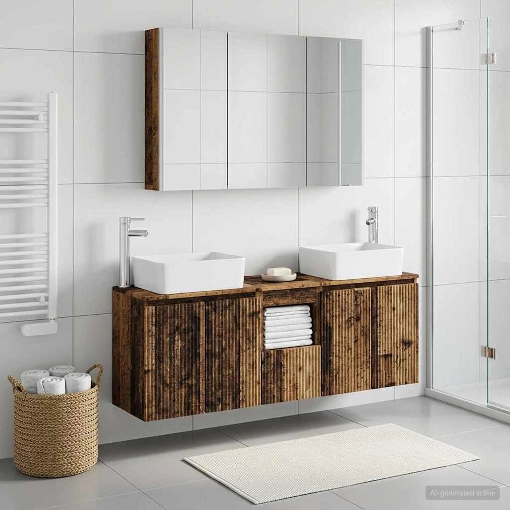 Set di Armadi da Bagno 4 pz Legno antico Legno ingegnerizzato 3406429