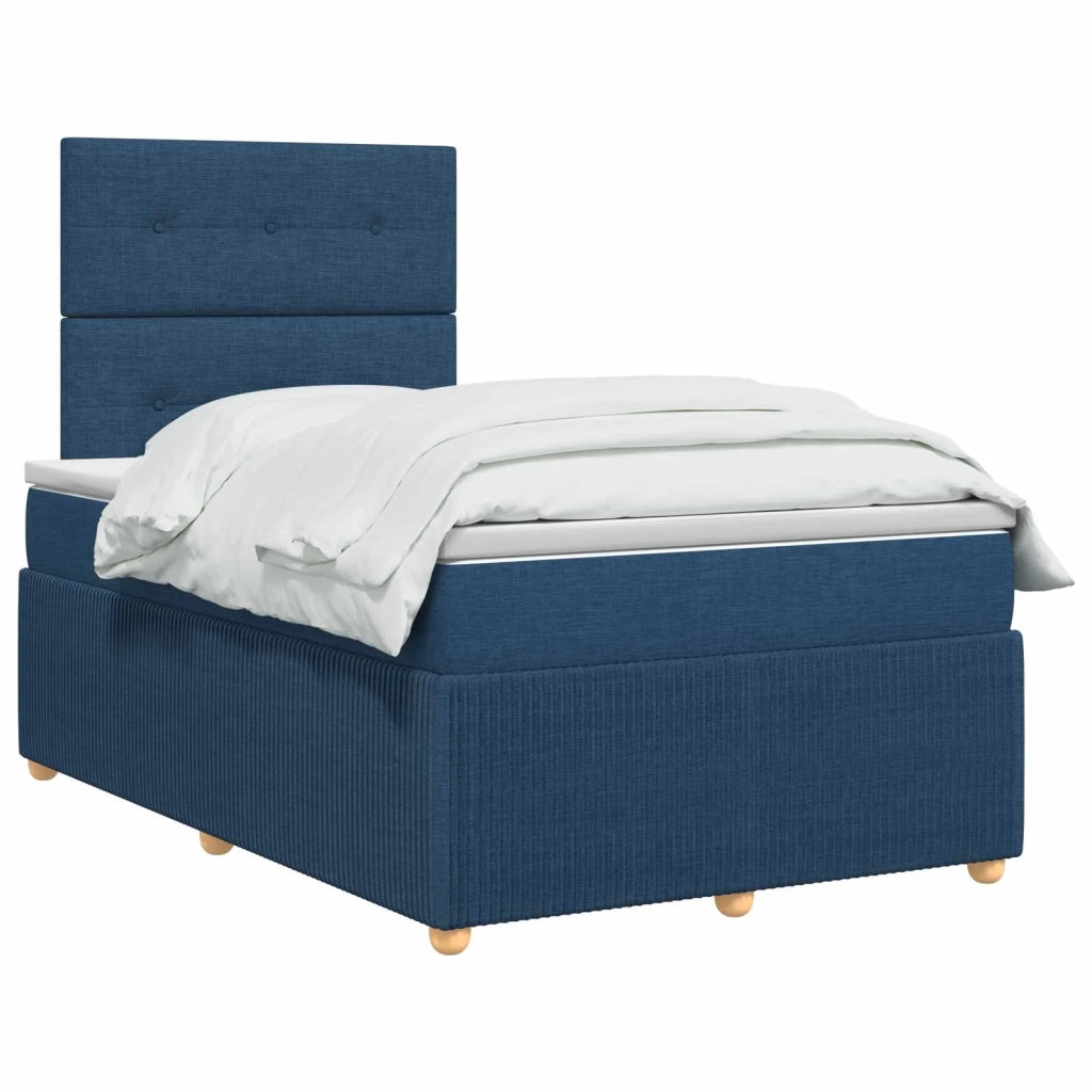 Letto box spring con materasso Blu 120 x 200 cm Tessuto 3454374