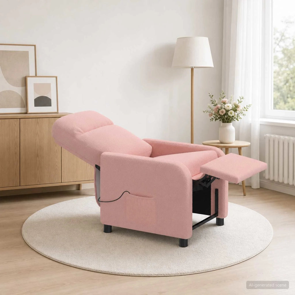 Poltrona Massaggiante Rosa Bouclé 42034953