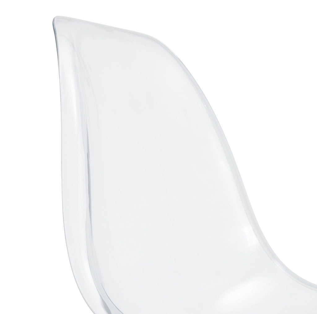 Set 4 sedie da pranzo trasparenti 44x36 cm con gambe in metallo nero