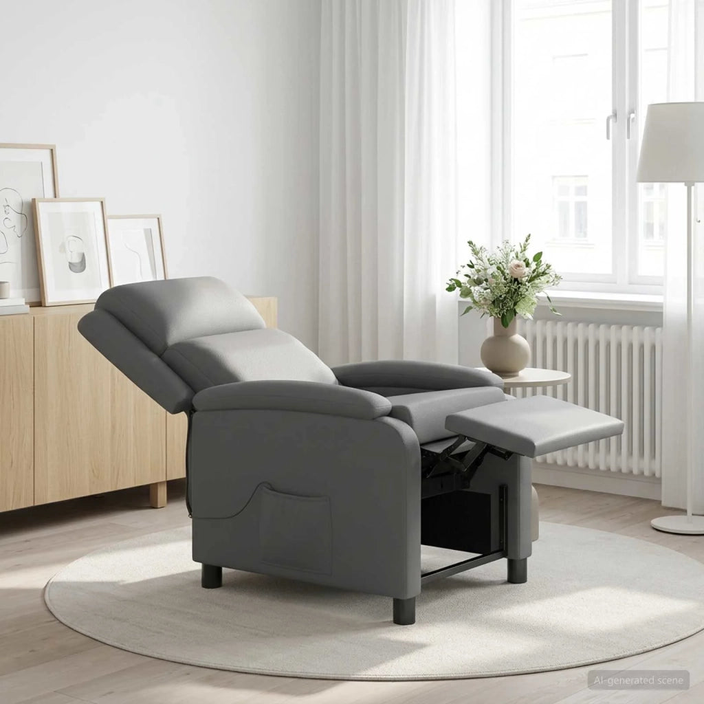 Poltrona Massaggiante Grigio Similpelle 42034864