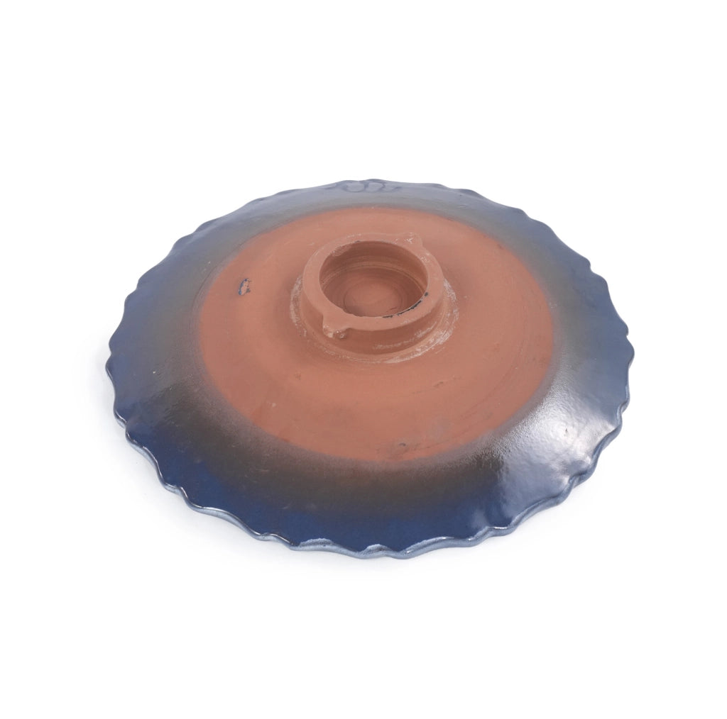 Vasca per Uccelli in Ceramica Artigianale Ø 43 cm, Altezza 45 cm, Smalto Lucido Grigio Chiaro, Resistenti a Intemperie e Gelo, per Giardino e Terrazza