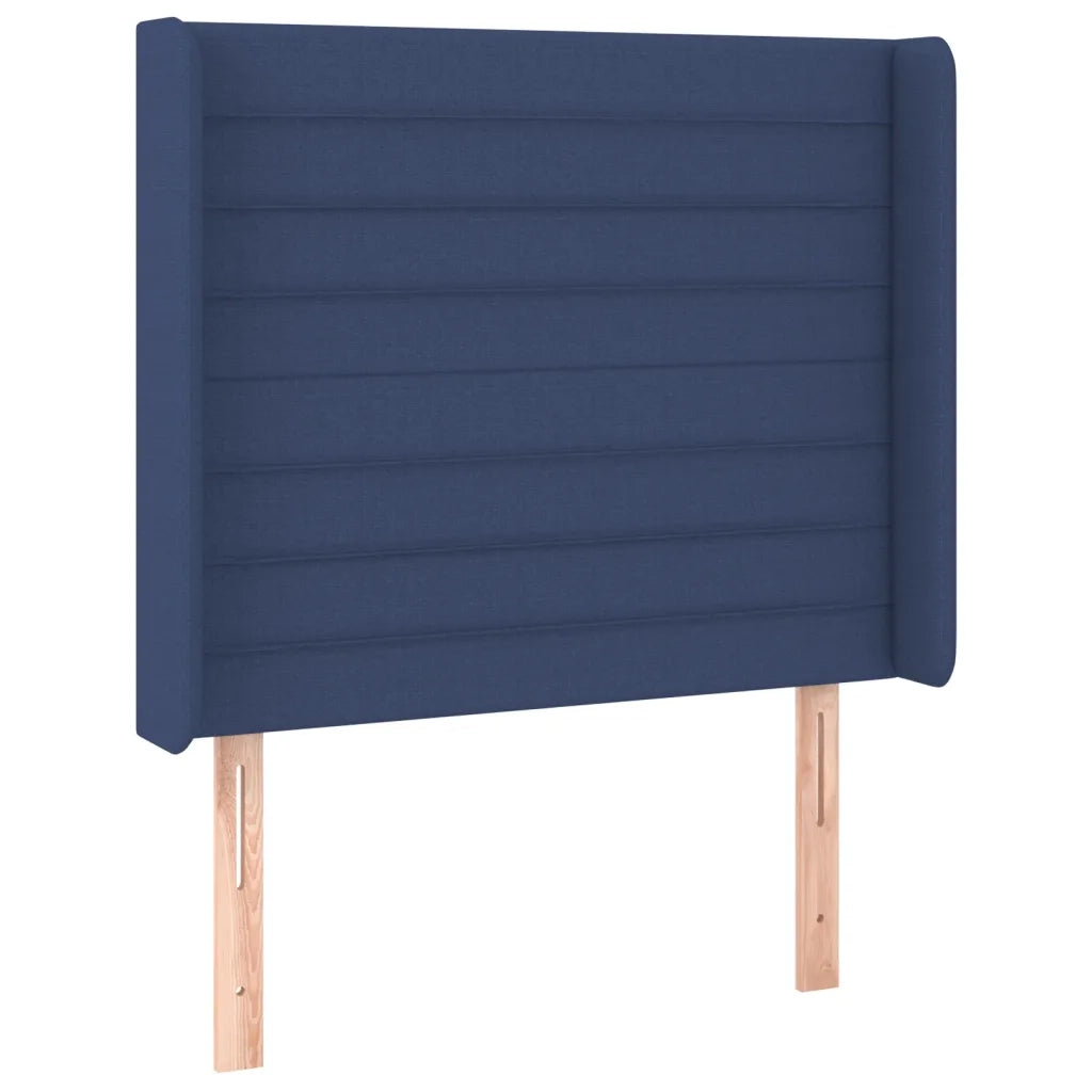 Testiera ad Orecchio-Testata con Orecchie Blu 83x16x118/128 cm in Tessuto 851031