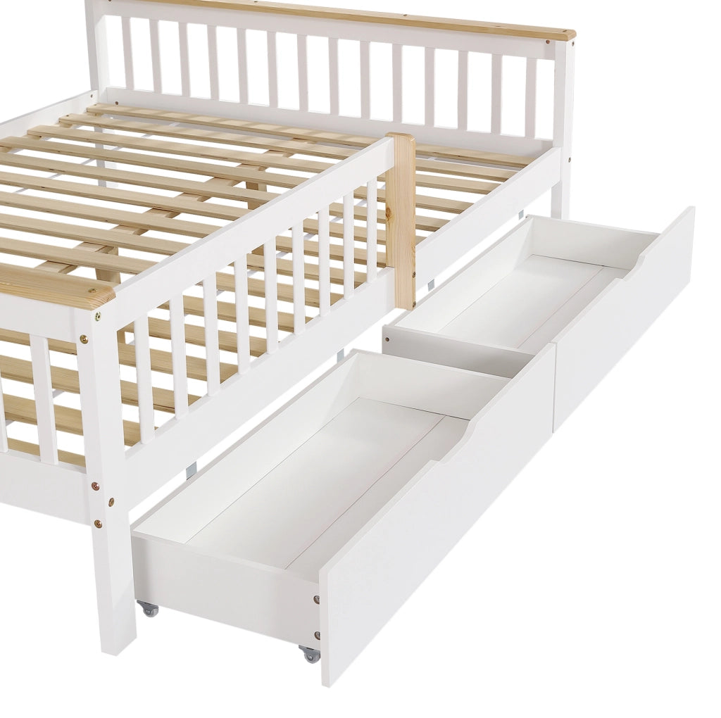 Letto per bambini a casetta con sponde, cassetti e spazio contenitore
