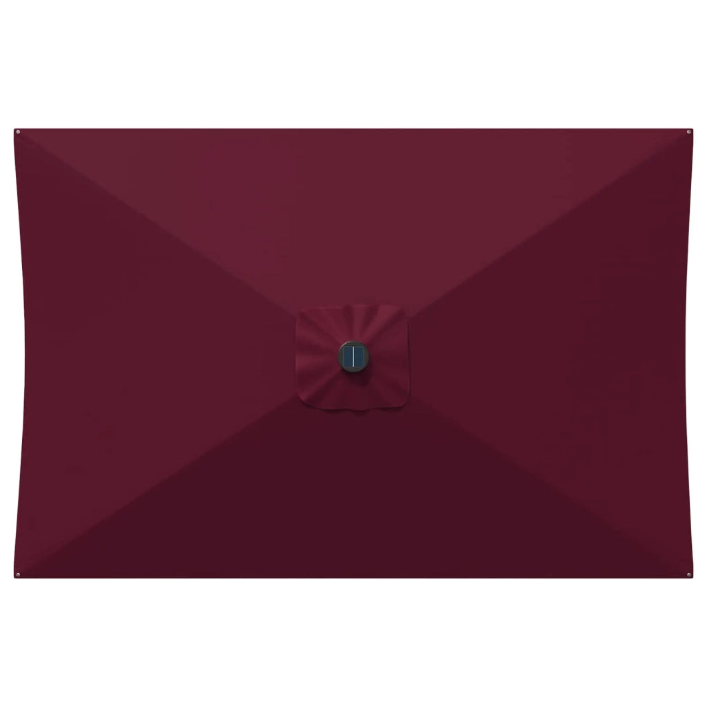 Parasol da giardino con luci LED e base 200 x 300 cm Poliestere 42036244