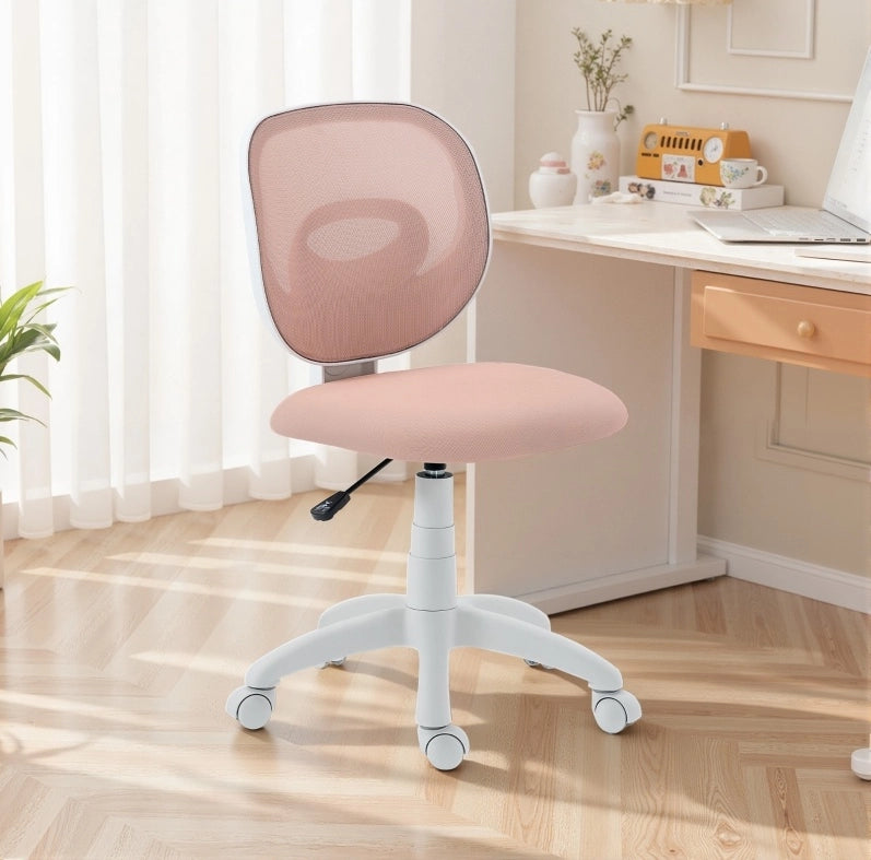 Sedia da ufficio ergonomica regolabile in altezza con schienale a C rosa