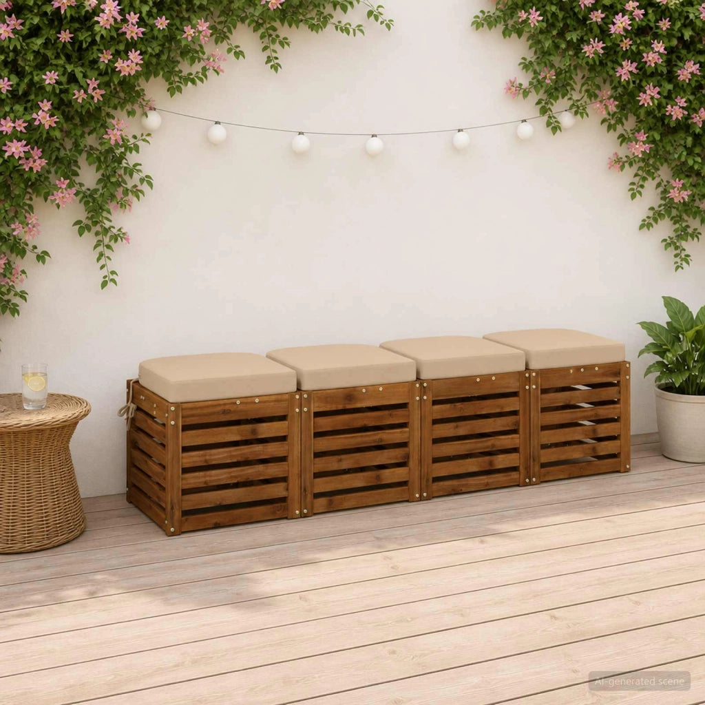 Cuscini per sedile a 4 pezzi SOEST 4 pcs 100% Poliestere Crema 945188