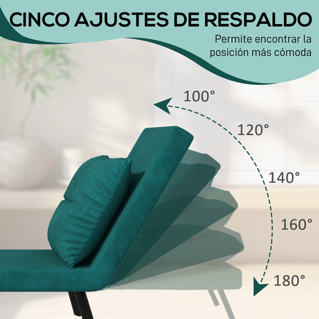 Letto Singolo Pieghevole Convertibile 3 in 1 ¨C Minimal ¨C Verde 63x73x81 cm