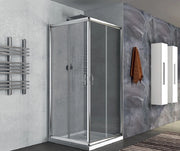 Box Doccia Due Lati Scorrevole, in Cristallo 6mm h190cm Ponza Opaco 6mm,100x100 cm