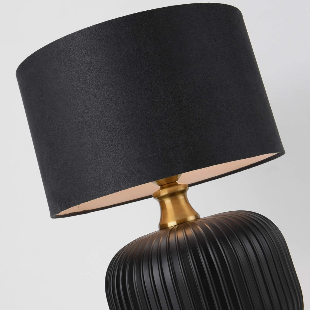Lampada da tavolo Tamiza piccola nera/oro E27 48cm