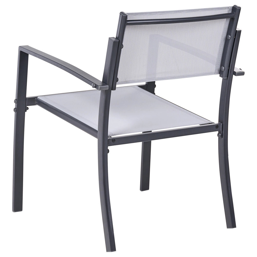 Set da bistrot in acciaio grigio a 2 posti con tavolino da caffè Stile industriale moderno Balcone