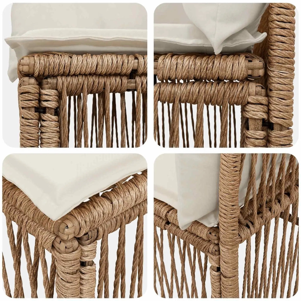 Set Divano da Giardino 4 pz Beige polyrattan 3434130