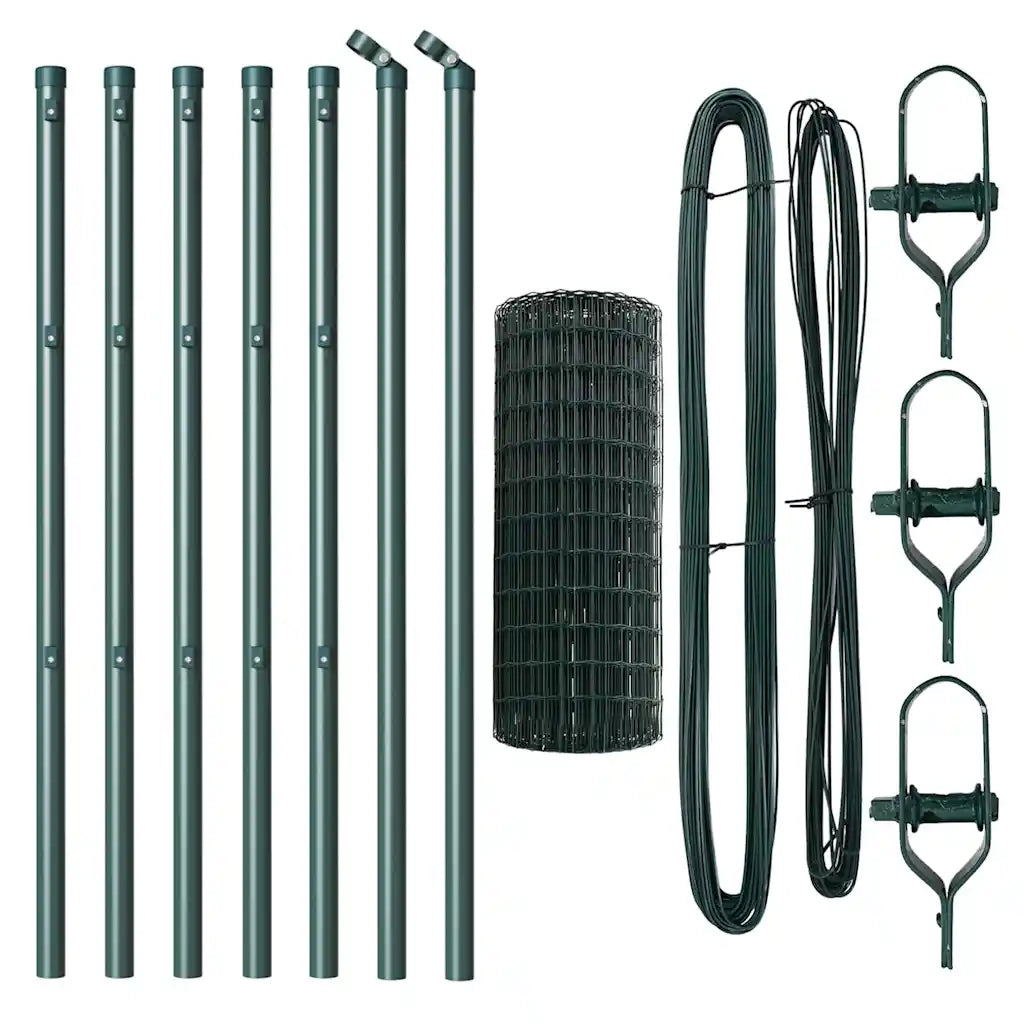 Recinzione da Giardino | Recinzione con Posto Verde 0,8 x 10 m Acciaio e PVC