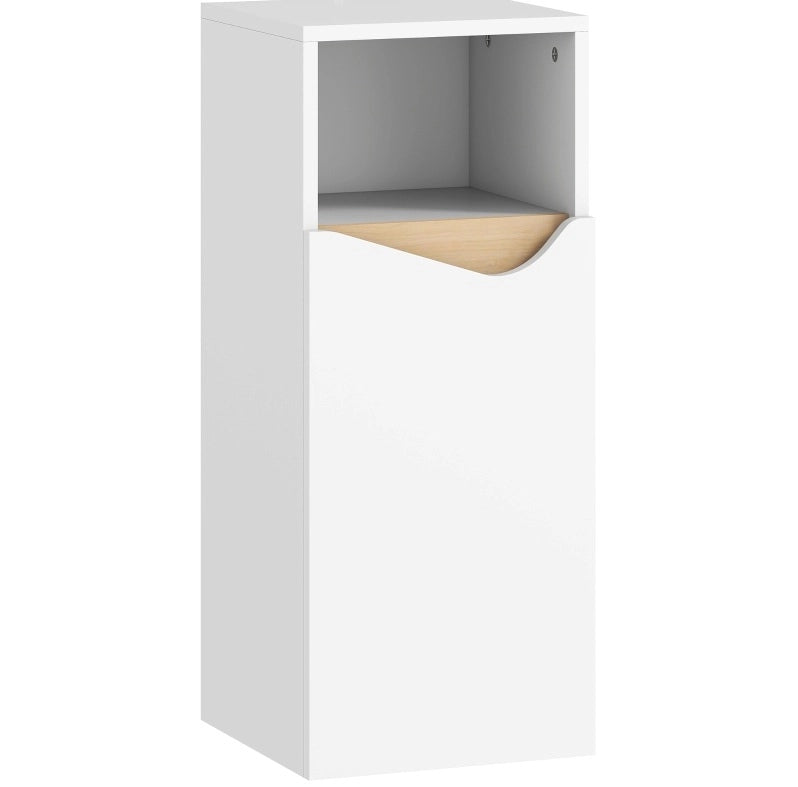 Mobile bagno salvaspazio bianco con ripiani regolabili e anta soft-close – 30 × 30 × 71,5 cm