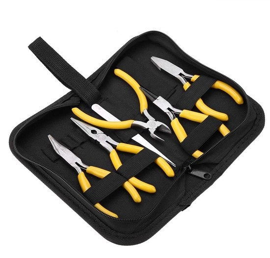 Set di Pinze Professionali - 5 pezzi per Progetti di Gioielleria - Sostenibile e Ergonomico - Ideale per Appassionati - Incluso Kit di Accessori