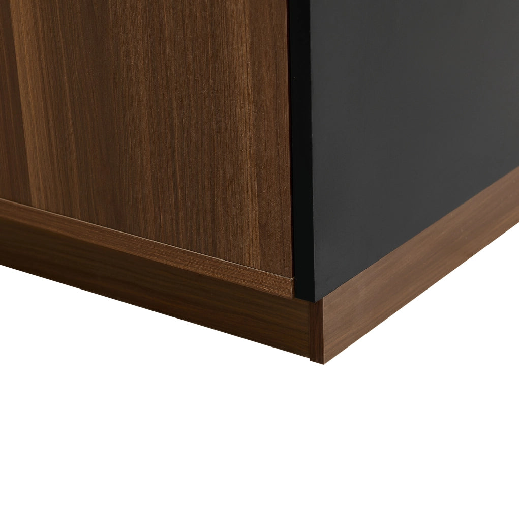 Sideboard moderno in MDF 150x40x85 cm nero e marrone