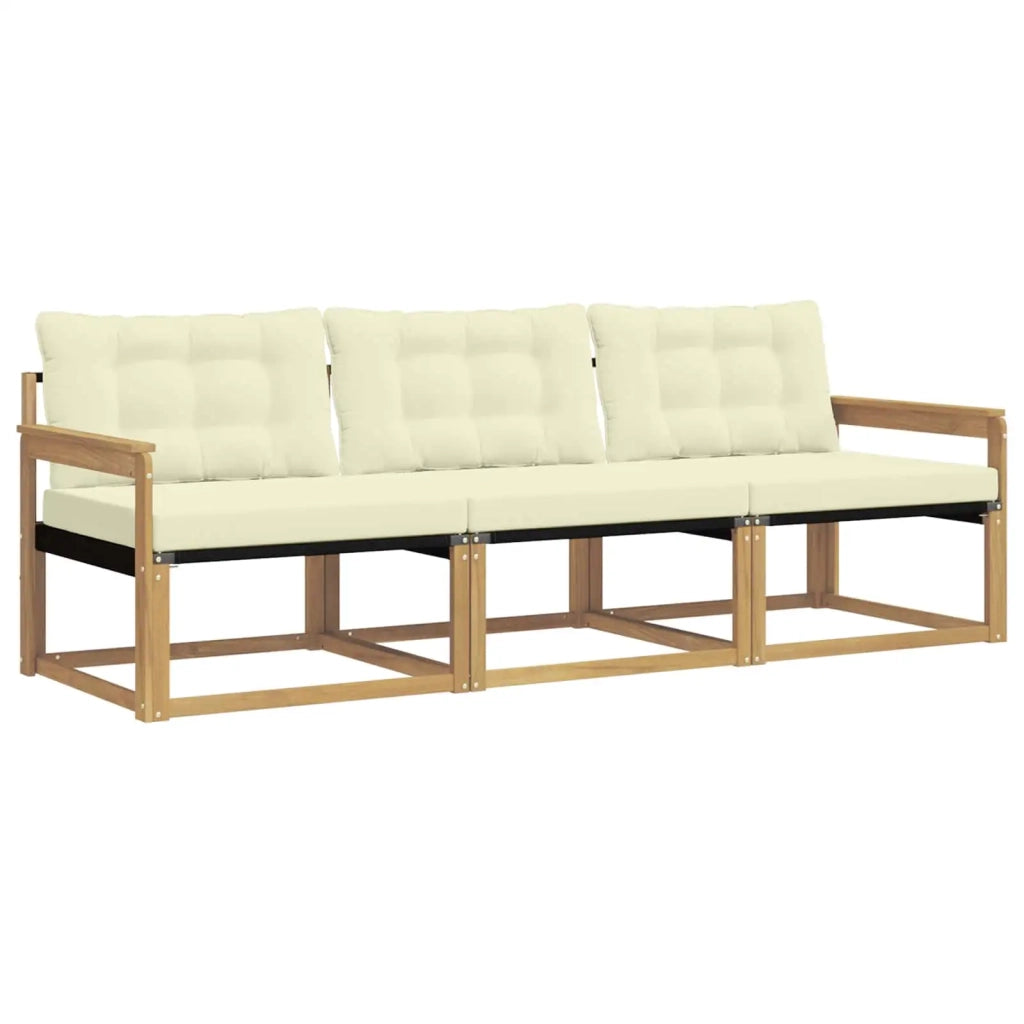 Set di divani da esterno 3 pz Bianco e Crema 3388364