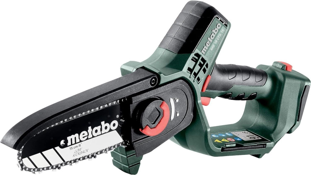 Metabo 600856840 MS 18 LTX 15 Potatore a batteria Lama 15 cm Velocita' catena 5 m-s Peso 1,6 Kg colore Nero