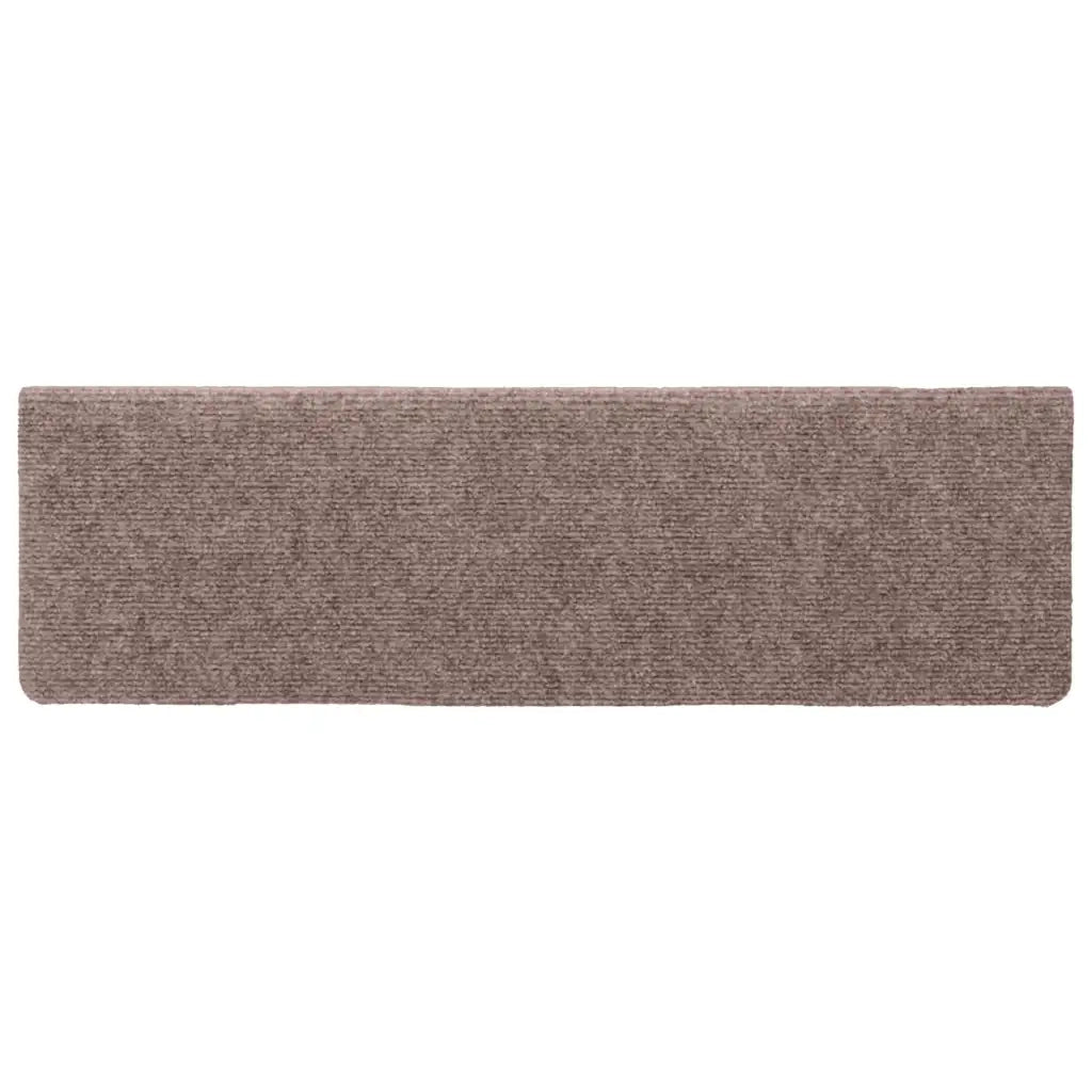 Tappetini per scale autoadesivi 10 pz | Gradini per Scale 65x21x4 cm Marrone Chiaro Bordo rettangolare