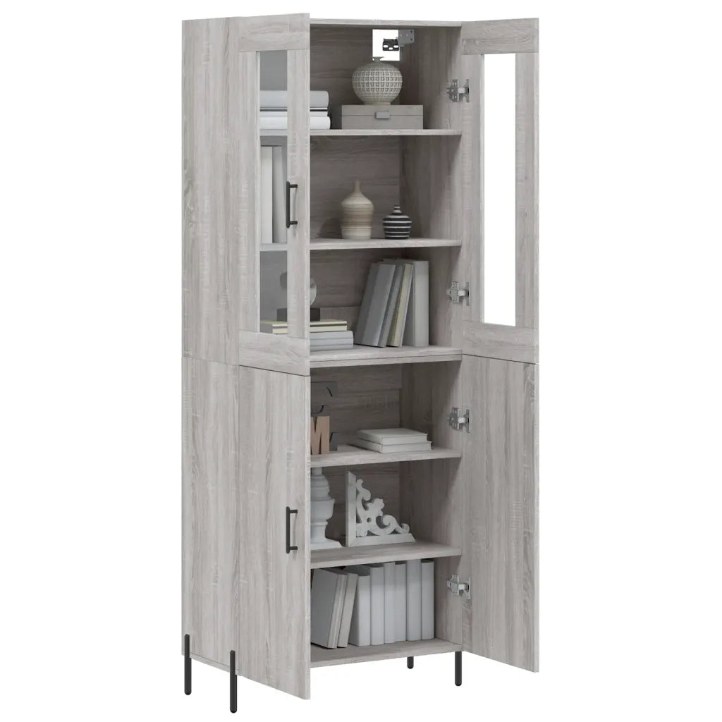Credenza | Madia | Buffet da pranzo | Armadio da pranzo Grigio Sonoma 69,5x34x180 cm in Legno Multistrato