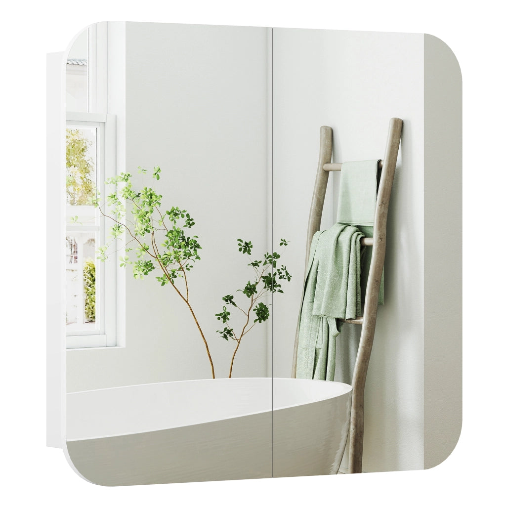 Specchio Armadietto Bagno ¨C Xylo ¨C Bianco 68x13x66 cm 2 Ante Ripiani