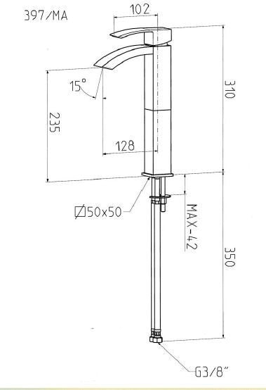 Miscelatore lavabo alto  Linea Marte